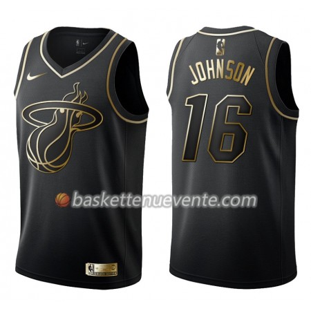 Maillot Basket Miami Heat James Johnson 16 Nike Noir Gold Edition Swingman - Homme